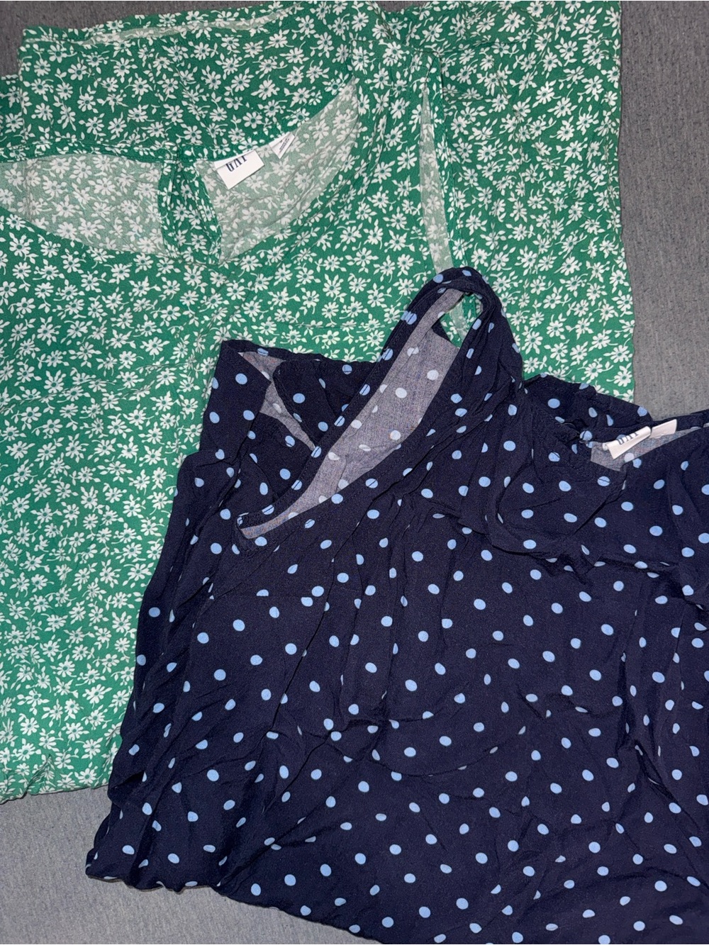 Green Floral & Navy Polka Dot Women’s Dress